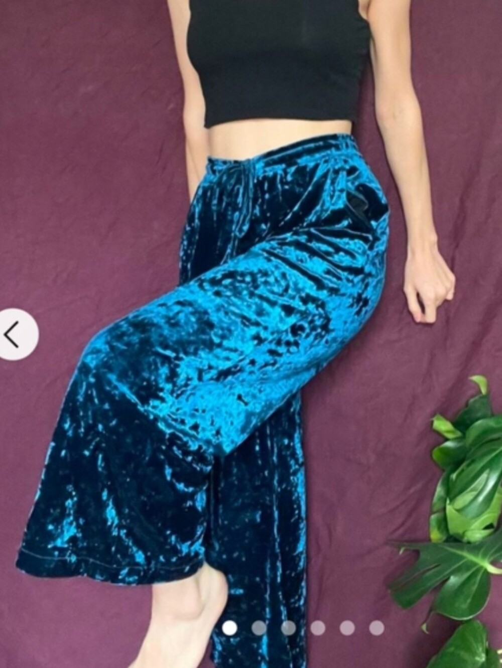 Silence & Noise Velvet Wide-Leg Lounge Pants Stunning Teal 🩵 Blue Size SM - Picture 2 of 10